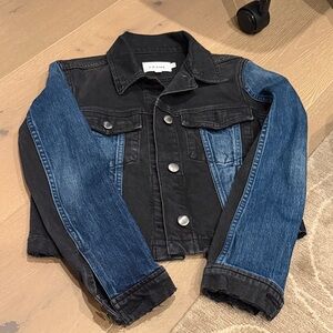 Frame Denim Black and Blue Jean Jacket